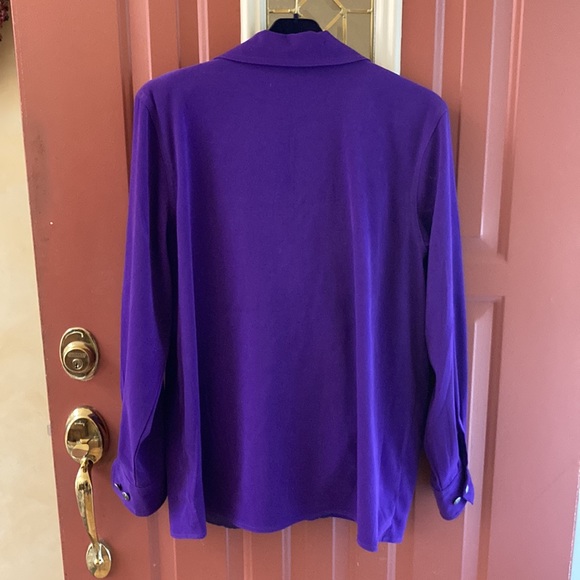 Bob Mackie Purple Pants and Jacket Set.  So soft like baby fine velour. Lined. - Picture 6 of 9